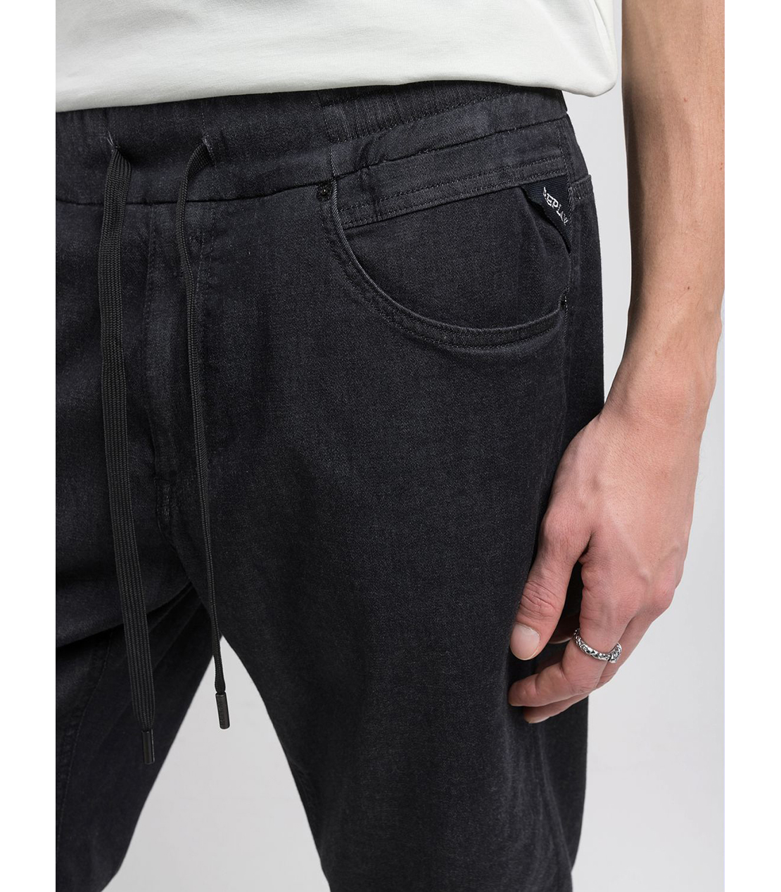 リラックステーパードLANNY Touch denim 詳細画像 ブラック 7